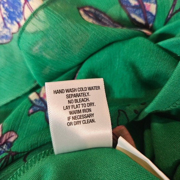 Roz & Ali Floral Green One-Shoulder Asymetrical Dress Size 12 - Picture 9 of 13